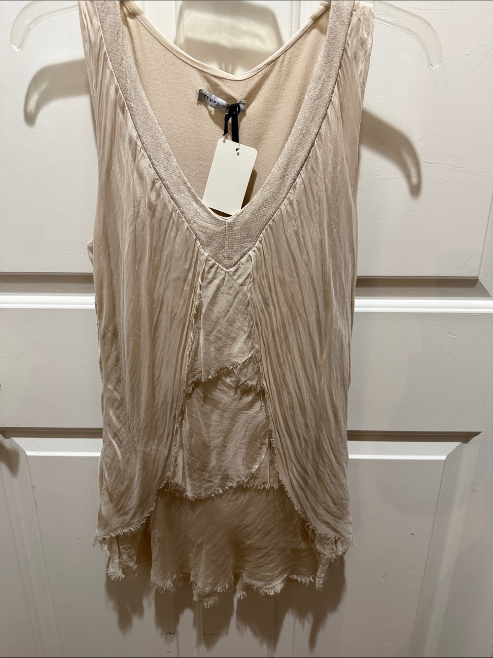 Tempo Paris Sleeveless Layered V-Neck Camisole - Cream